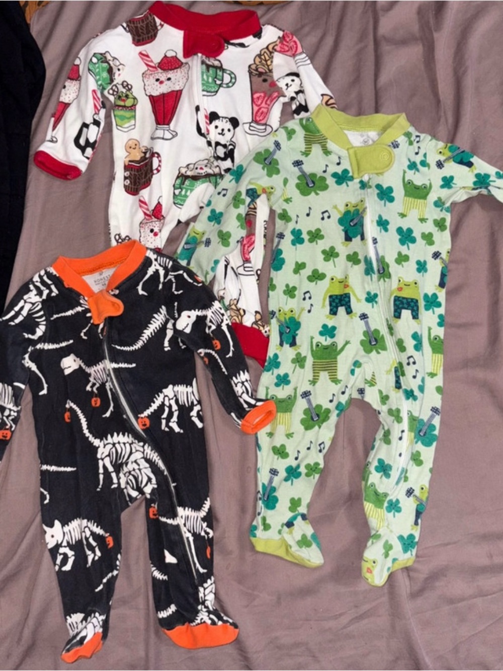 The Honest Company Baby Footie Bundle - Christmas, Halloween, St. Patrick's Day